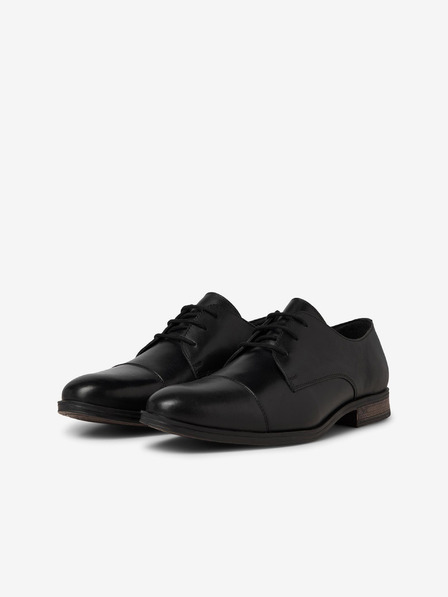 Jack & Jones Černé pánské kožené polobotky Jack & Jones  Raymond