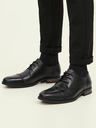 Jack & Jones Černé pánské kožené polobotky Jack & Jones  Raymond