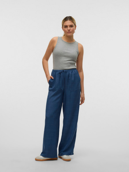 Vero Moda Modré dámské široké džínové kalhoty Vero Moda