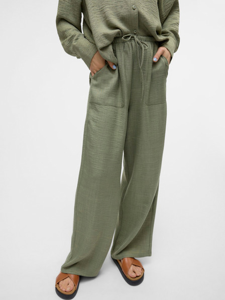 Vero Moda Khaki dámské široké kalhoty Vero Moda