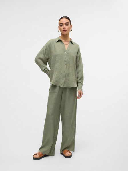 Vero Moda Khaki dámské široké kalhoty Vero Moda