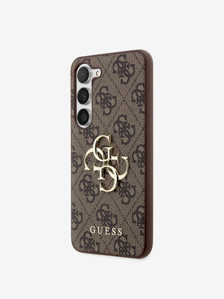 Guess Guess PU 4G Metal Logo Zadní Kryt pro Samsung Galaxy S23 Brown