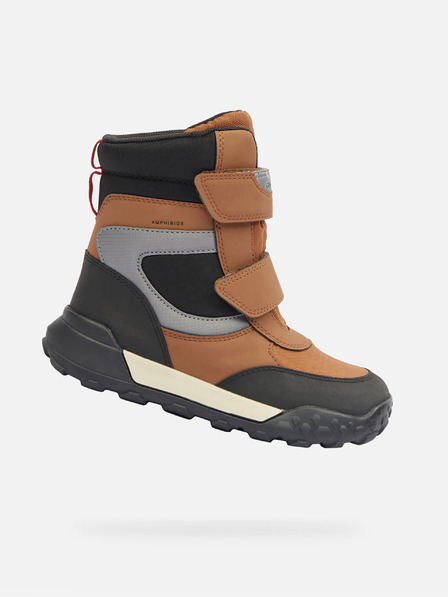 Geox Hnědá chlapecká zimní obuv Geox Trekkyup B ABX