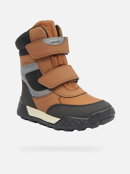 Geox Hnědá chlapecká zimní obuv Geox Trekkyup B ABX