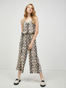 Vero Moda Černo-béžový vzorovaný zkrácený overal VERO MODA Simply