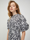 Vero Moda Bílo-černé květované šaty s balonovými rukávy VERO MODA Lydia