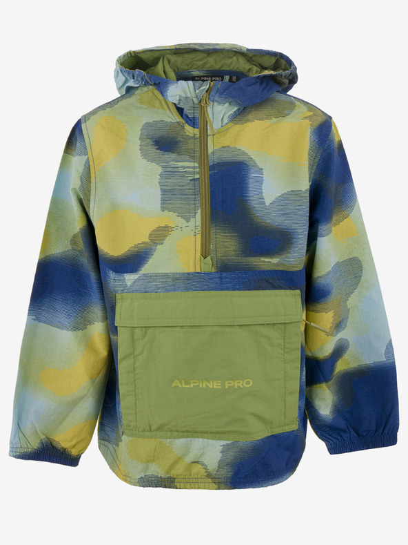 ALPINE PRO Modro-zelená dětská vodoodpudivá bunda ALPINE PRO GOZERO