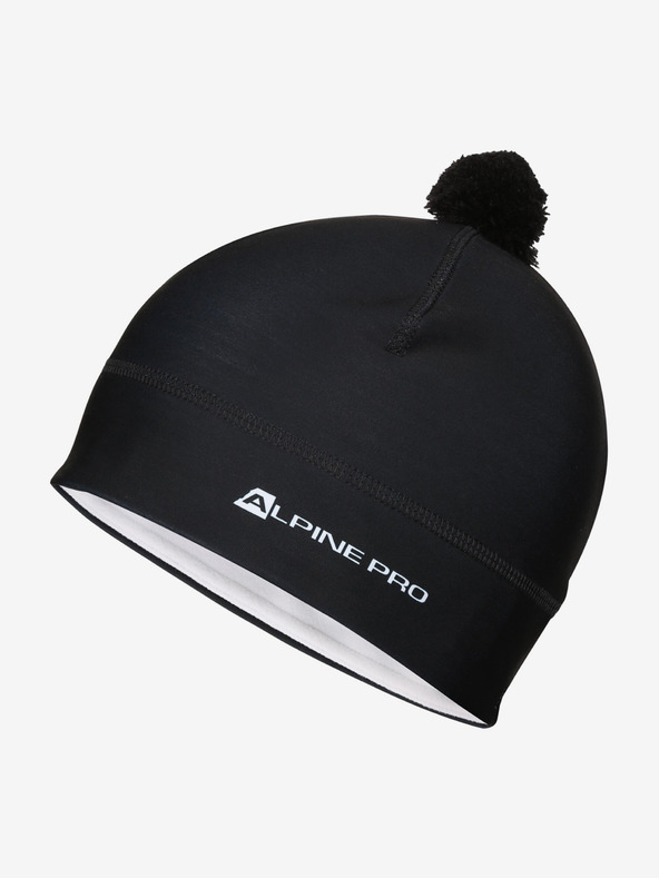 ALPINE PRO Funkční čepice s bambulí ALPINE PRO ABERE black