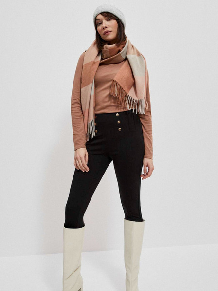 Moodo Check scarf with fringes