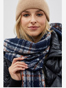 Moodo Modrá dámská kostkovaná šála Moodo