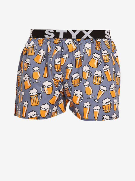 Styx Šedo-žluté trenýrky se sportovní gumou Styx art Pivo