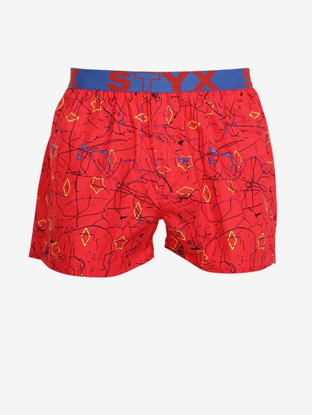 Styx Červené pánské trenýrky se sportovní gumou Styx art Jáchym