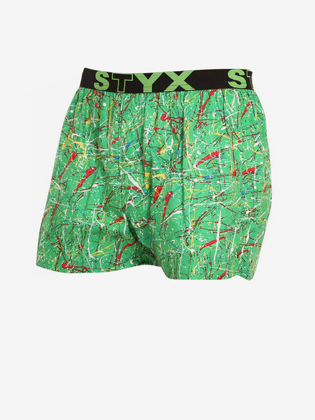 Styx Zelené pánské trenýrky se sportovní gumou Styx art Jáchym