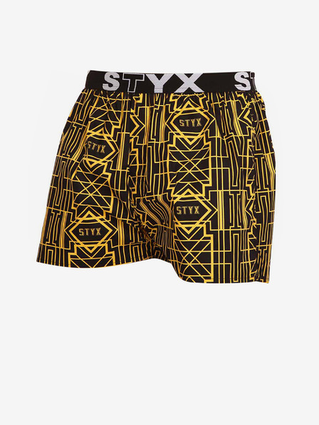 Styx Černo-žluté pánské trenýrky se sportovní gumou Styx art Gatsby
