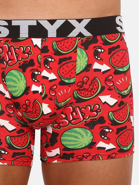 Styx Pánské boxerky Styx long art sportovní guma melouny