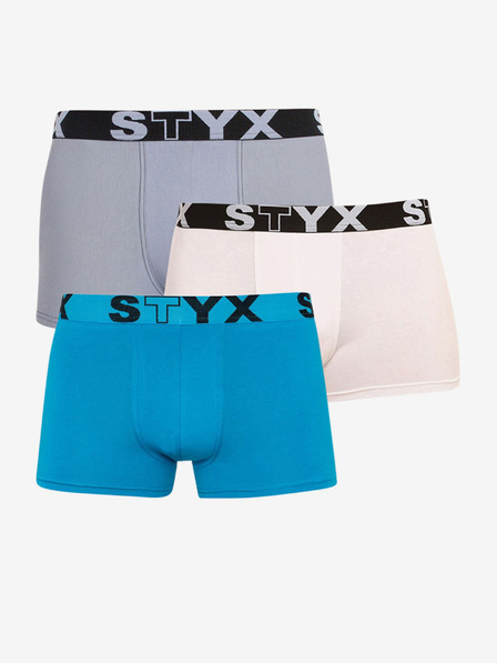 Styx Sada tří - pánské boxerky Styx sportovní guma vícebarevné