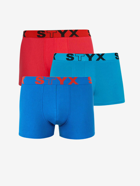 Styx Sada tří - pánské boxerky Styx sportovní guma vícebarevné