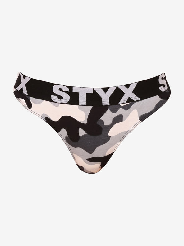 Styx Černo-šedá dámská army tanga Styx art Maskáč