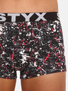 Styx Bílo-černé pánské vzorované boxerky Styx Jáchym