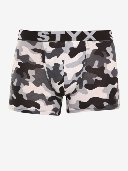 Styx Bílo-šedé pánské army boxerky Styx long art Maskáč