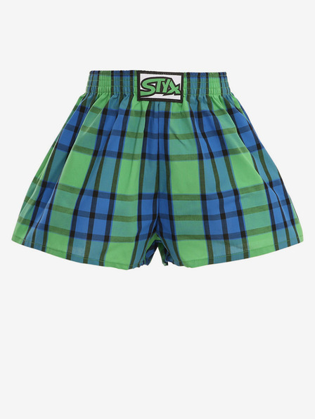 Styx Modro-zelené klučičí kostkované trenýrky Styx