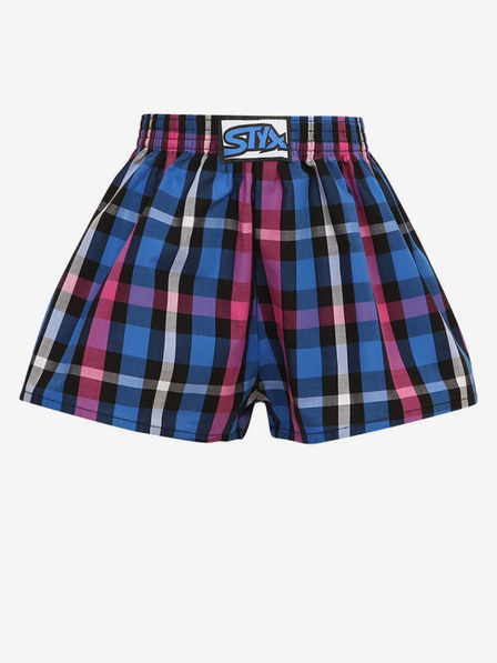 Styx Fialovo-modré klučičí kostkované trenýrky Styx