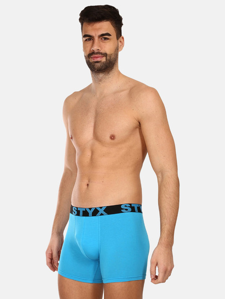 Styx Světle modré pánské boxerky Styx long