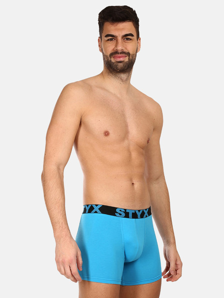 Styx Světle modré pánské boxerky Styx long