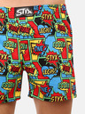 Styx Červeno-modré pánské vzorované trenýrky Styx premium art Boom