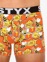 Styx Oranžové pánské vzorované boxerky Styx