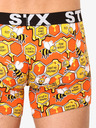Styx Oranžové pánské vzorované boxerky Styx