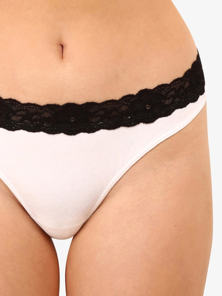 Styx Bílé dámské tanga s krajkou Styx
