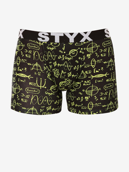 Styx Černé pánské vzorované boxerky Styx