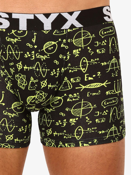 Styx Černé pánské vzorované boxerky Styx