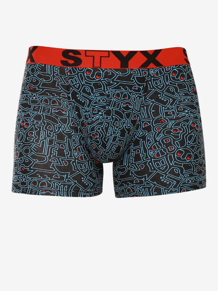 Styx Černé pánské vzorované boxerky Styx