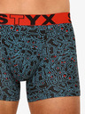 Styx Černé pánské vzorované boxerky Styx