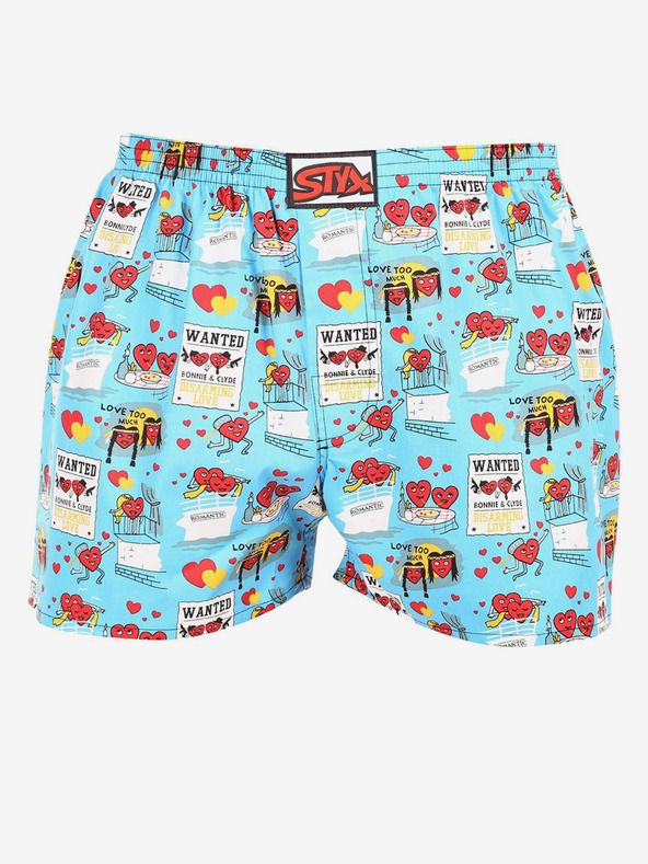 Styx Tyrkysové pánské trenýrky Styx Valentýn páry