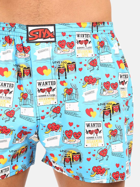 Styx Tyrkysové pánské trenýrky Styx Valentýn páry