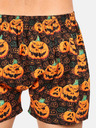 Styx Oranžovo-hnědé pánské trenýrky Styx Halloween dýně
