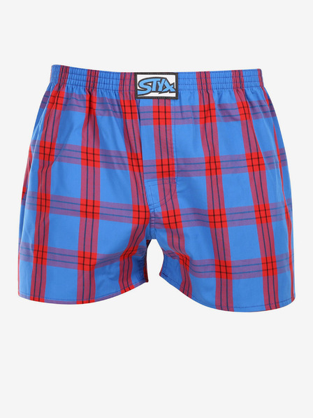 Styx Červené pánské kostkované trenýrky Styx
