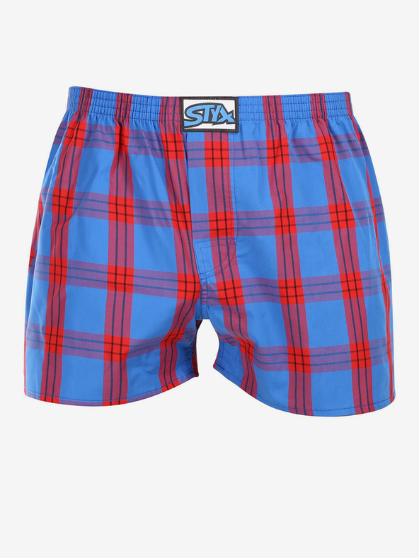 Styx Červené pánské kostkované trenýrky Styx