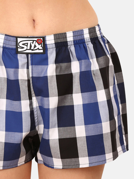 Styx Modro-bílé dámské kostkované trenýrky Styx