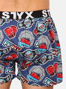 Styx Červeno-modré pánské vzorované trenýrky Styx