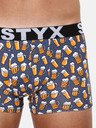 Styx Žluto-šedé pánské vzorované boxerky Styx Pivo
