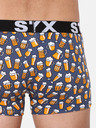 Styx Žluto-šedé pánské vzorované boxerky Styx Pivo