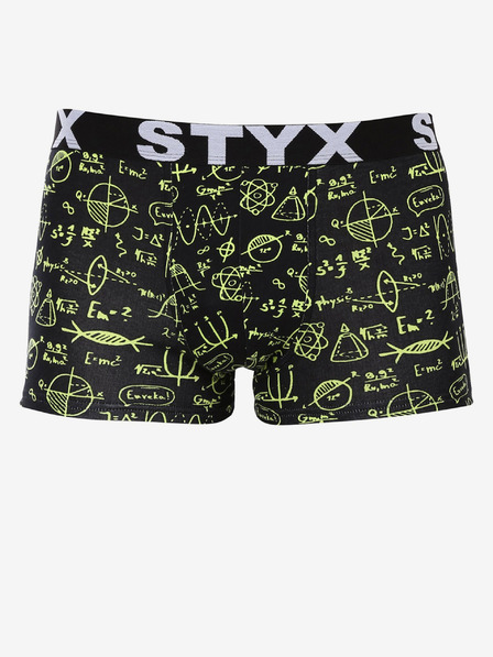 Styx Žluto-černé pánské boxerky Styx Fyzika