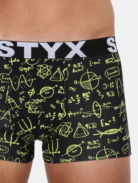 Styx Žluto-černé pánské boxerky Styx Fyzika