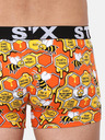 Styx Žluto-oranžové pánské vzorované boxerky Styx Včelky