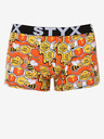 Styx Žluto-oranžové pánské vzorované boxerky Styx Včelky