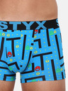 Styx Modré pánské vzorované boxerky Styx Hra